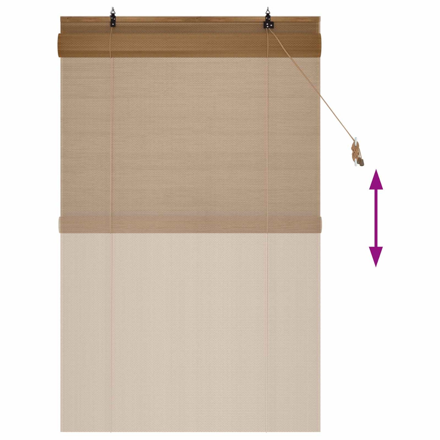 Roller Blind Brown 110 x 160 cm Bamboo