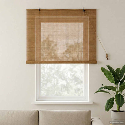 Roller Blind Brown 150 x 160 cm Bamboo