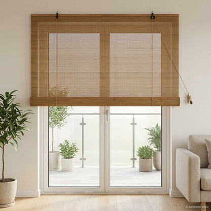 Roller Blind Brown 130 x 220 cm Bamboo