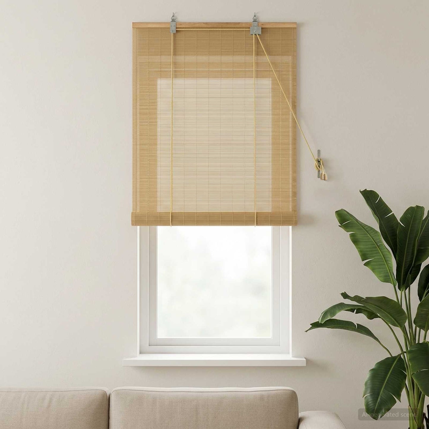 Roller Blind Natural 50 x 160 cm Bamboo