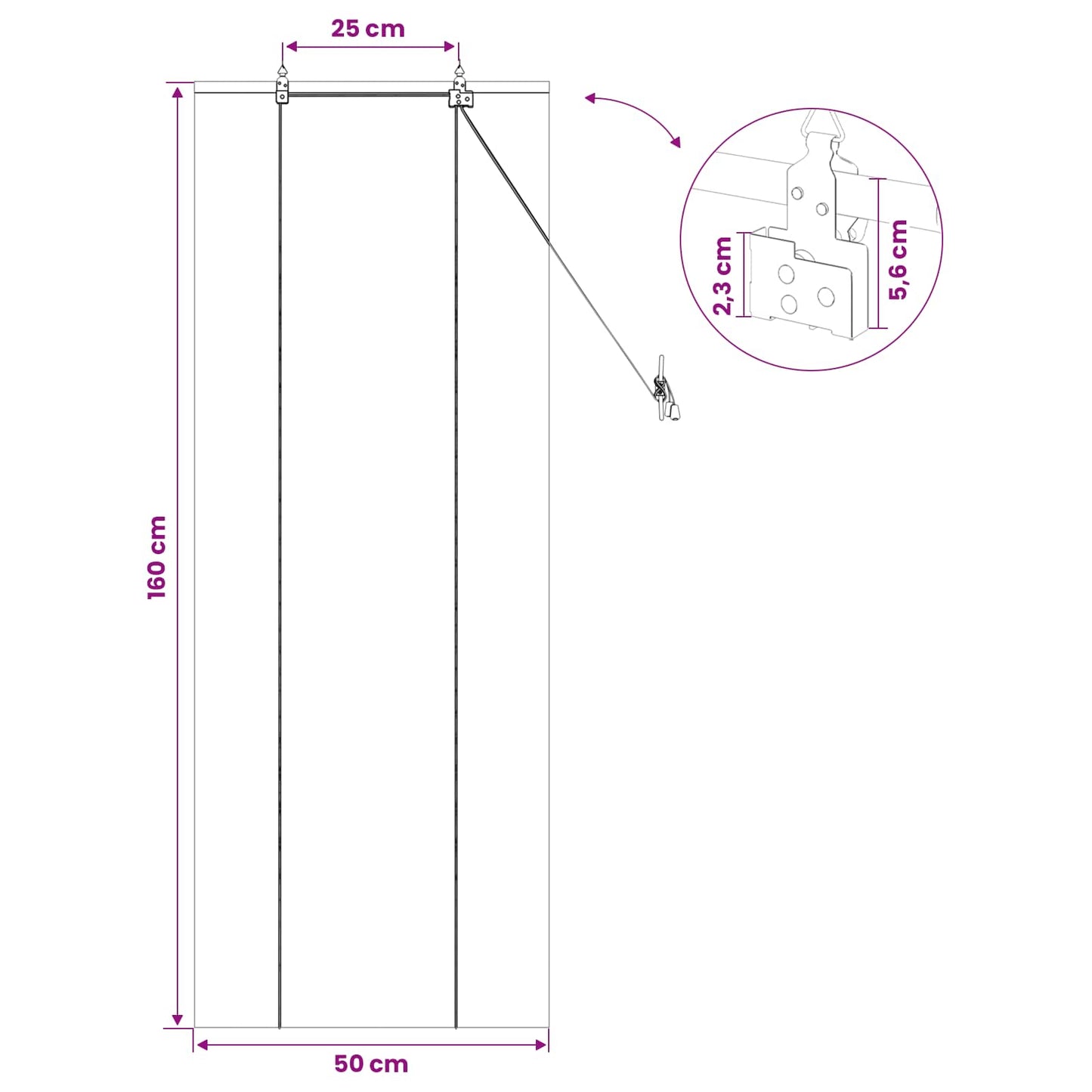 Roller Blind Natural 50 x 160 cm Bamboo