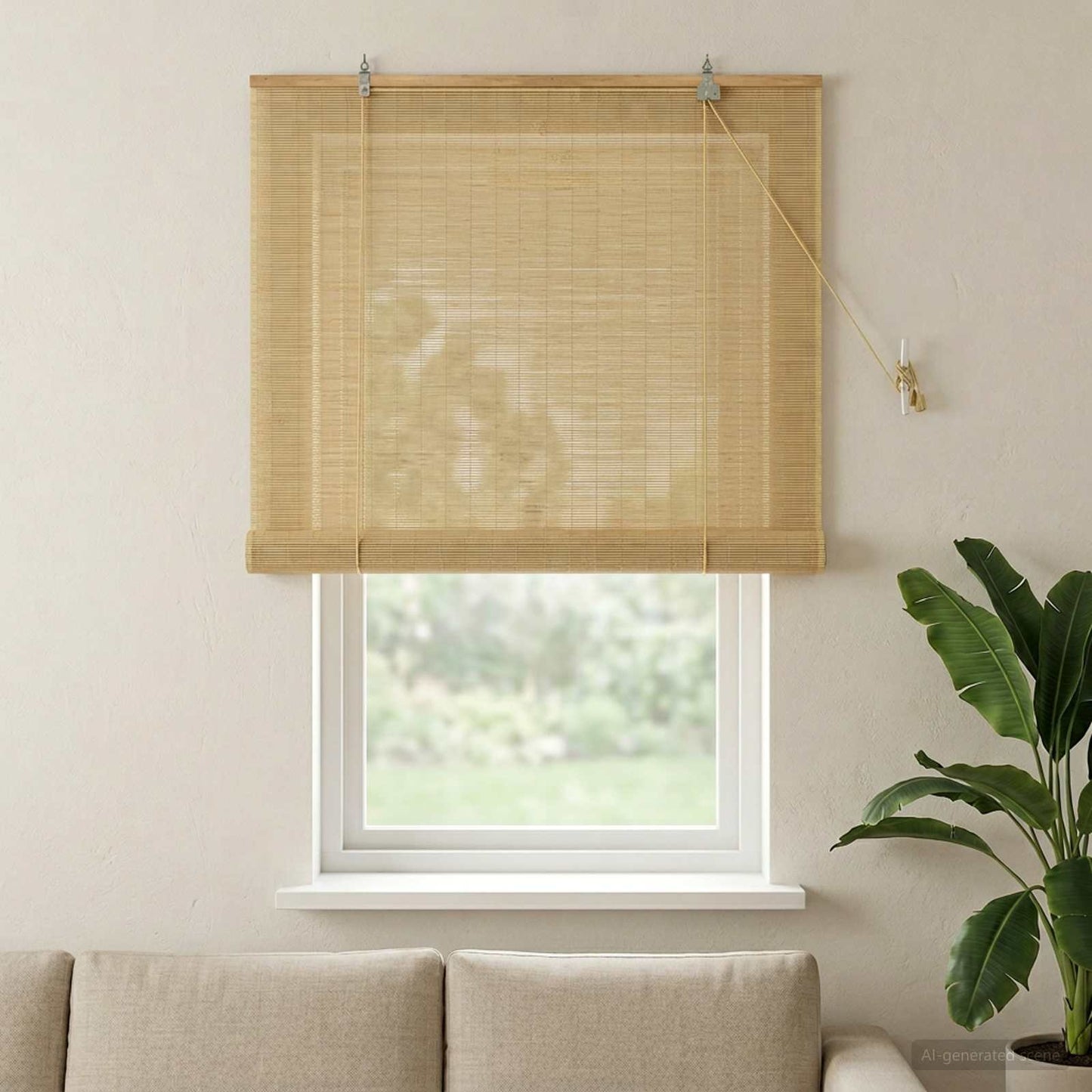 Roller Blind Natural 120 x 160 cm Bamboo