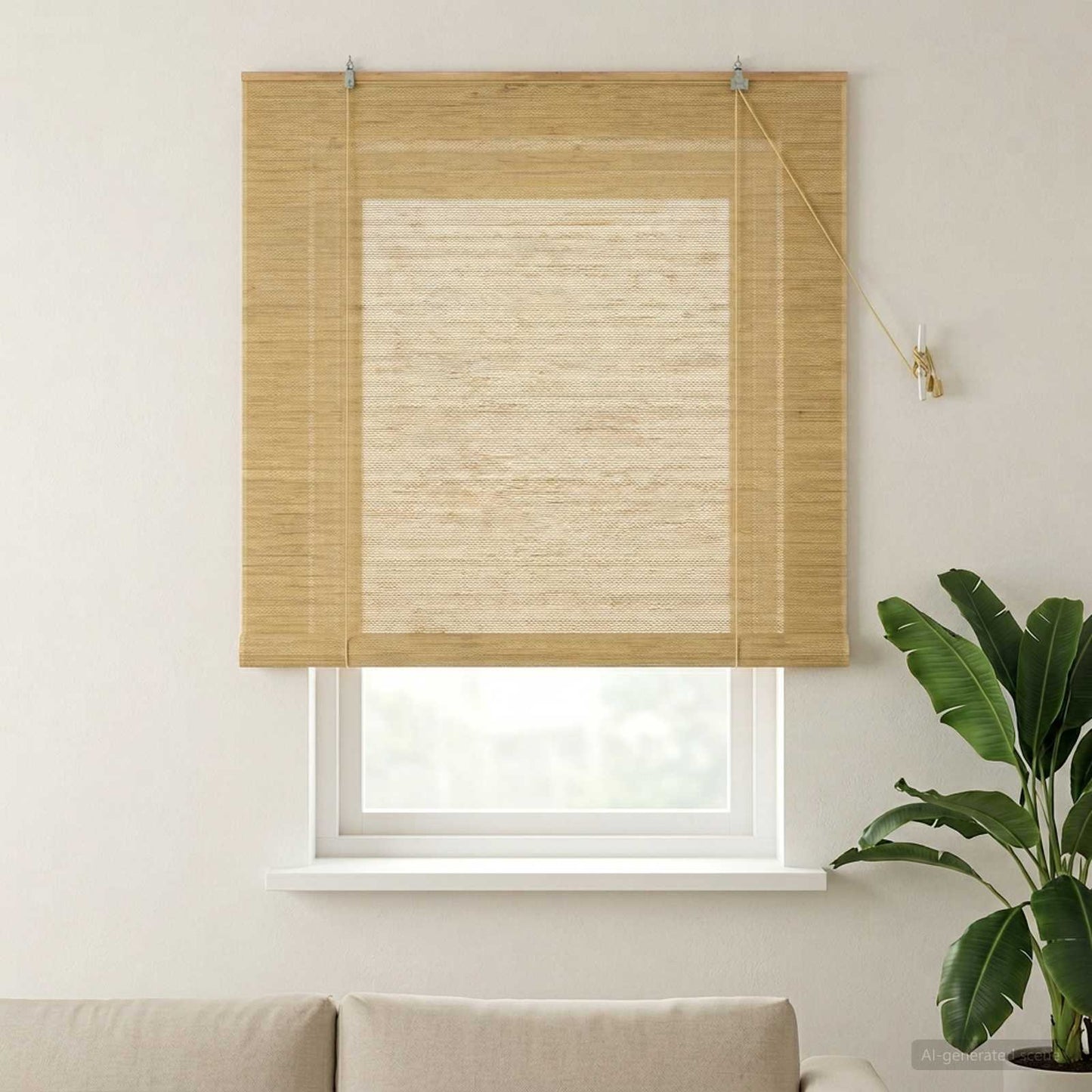 Roller Blind Natural 160 x 160 cm Bamboo