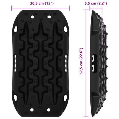 Traction Board 2 pcs Black 57.5x30.5x5.5 cm Reinforced Nylon