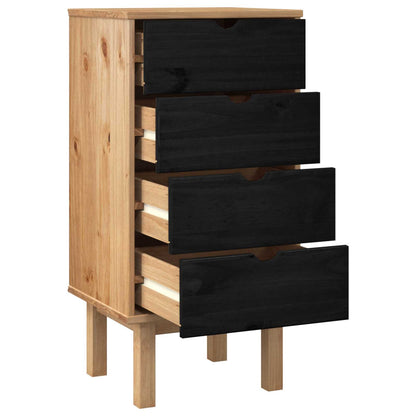 Chest of Drawers OTTA Black 45 x 39 x 90 cm Solid Pine Wood