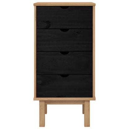 Chest of Drawers OTTA Black 45 x 39 x 90 cm Solid Pine Wood