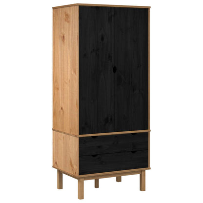 Wardrobe OTTA Black 76.5 x 53 x 172 cm Solid Pine Wood