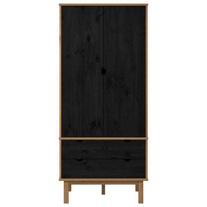 Wardrobe OTTA Black 76.5 x 53 x 172 cm Solid Pine Wood