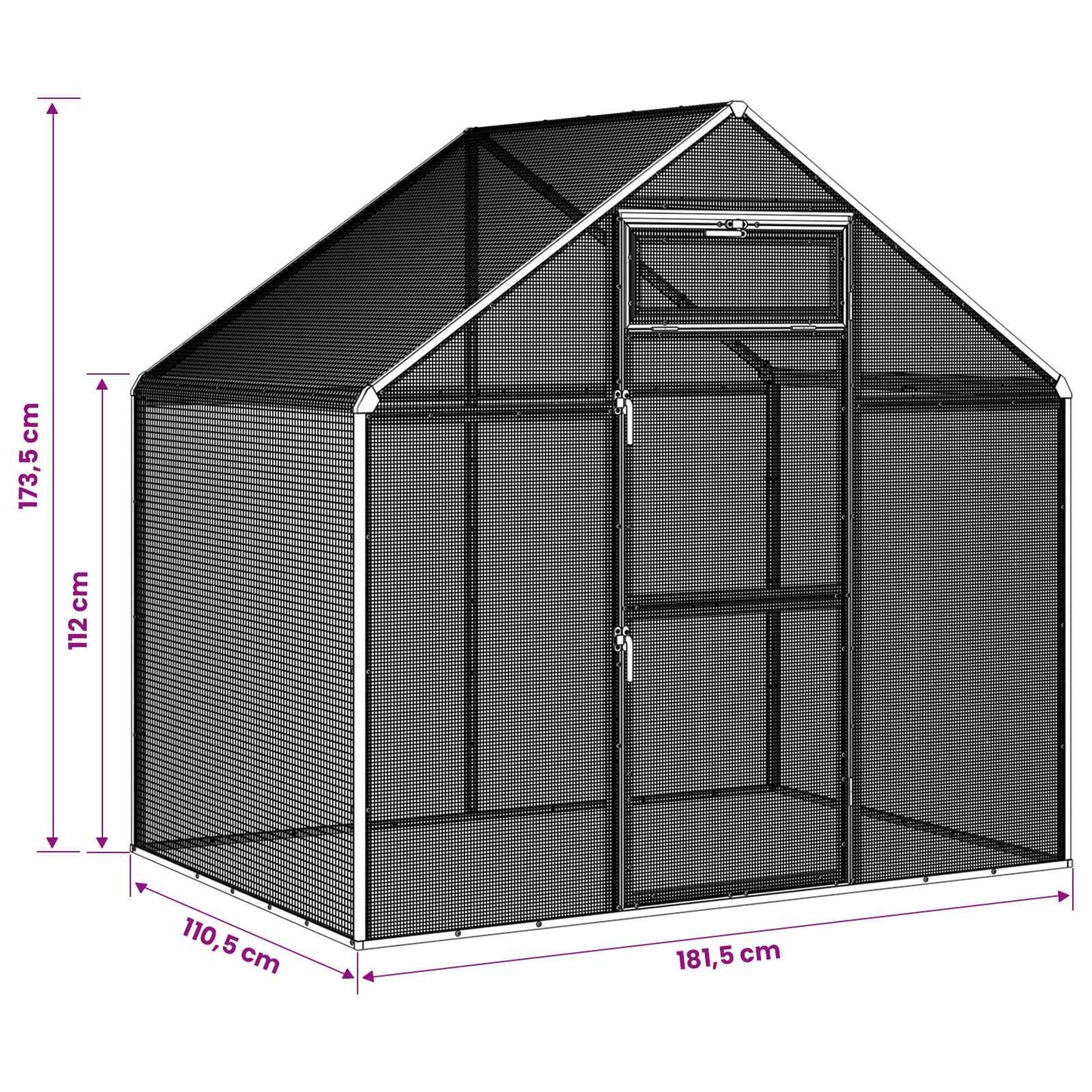 Bird Cage Silver 181.5 x 110.5 x 173.5 cm Welded Wire Mesh