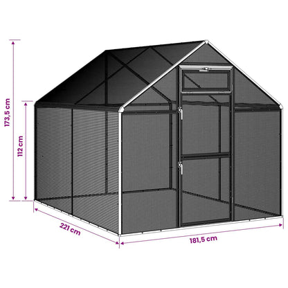 Bird Cage Silver 181.5 x 221 x 173.5 cm Welded Wire Mesh