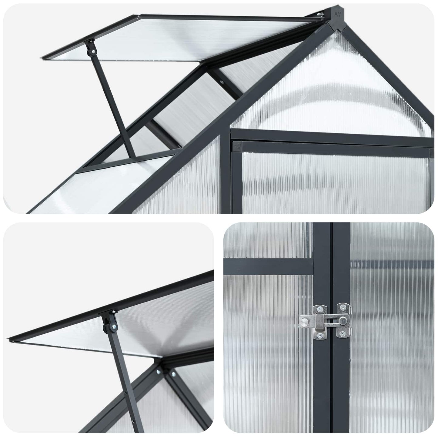 Garden Greenhouse with Door Anthracite 72.24 x 25.00 x 81.50 in