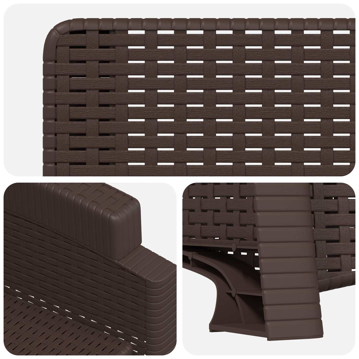 Reclining Garden Chair Rattan Look Brown PP