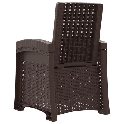 Reclining Garden Chair Rattan Look Brown PP