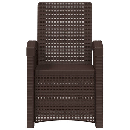 Reclining Garden Chair Rattan Look Brown PP