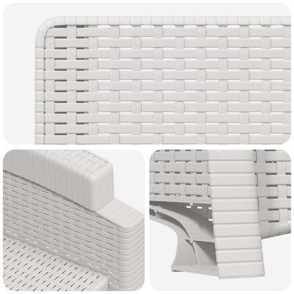 Reclining Garden Chair Rattan Look White PP