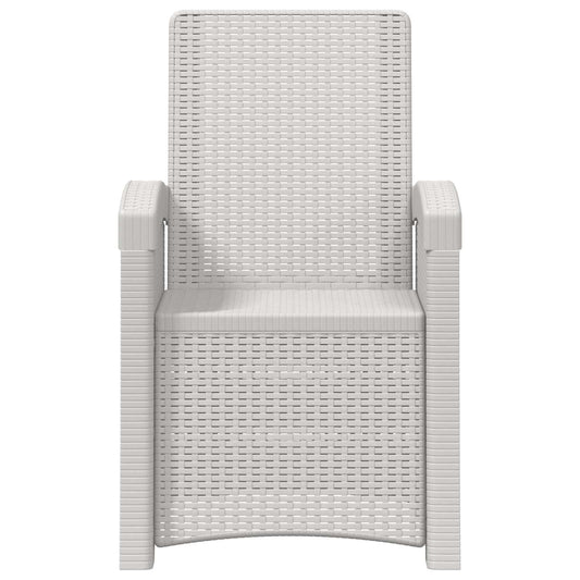 Reclining Garden Chair Rattan Look White PP