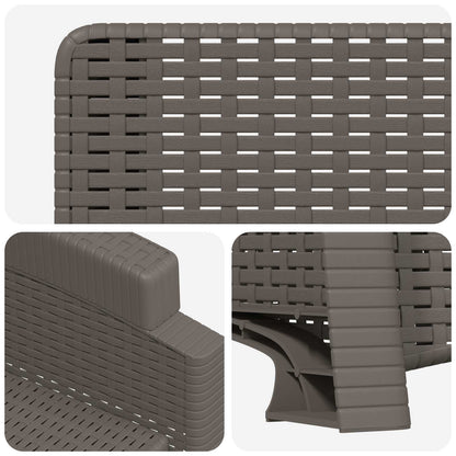 Reclining Garden Chair Rattan Look Light Grey PP