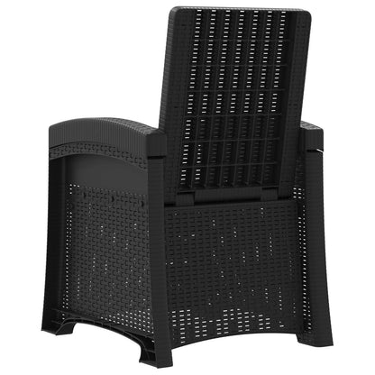 Reclining Garden Chair Rattan Look 2 pcs Anthracite PP