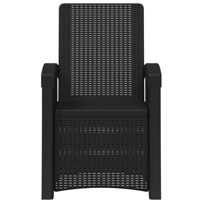 Reclining Garden Chair Rattan Look 2 pcs Anthracite PP