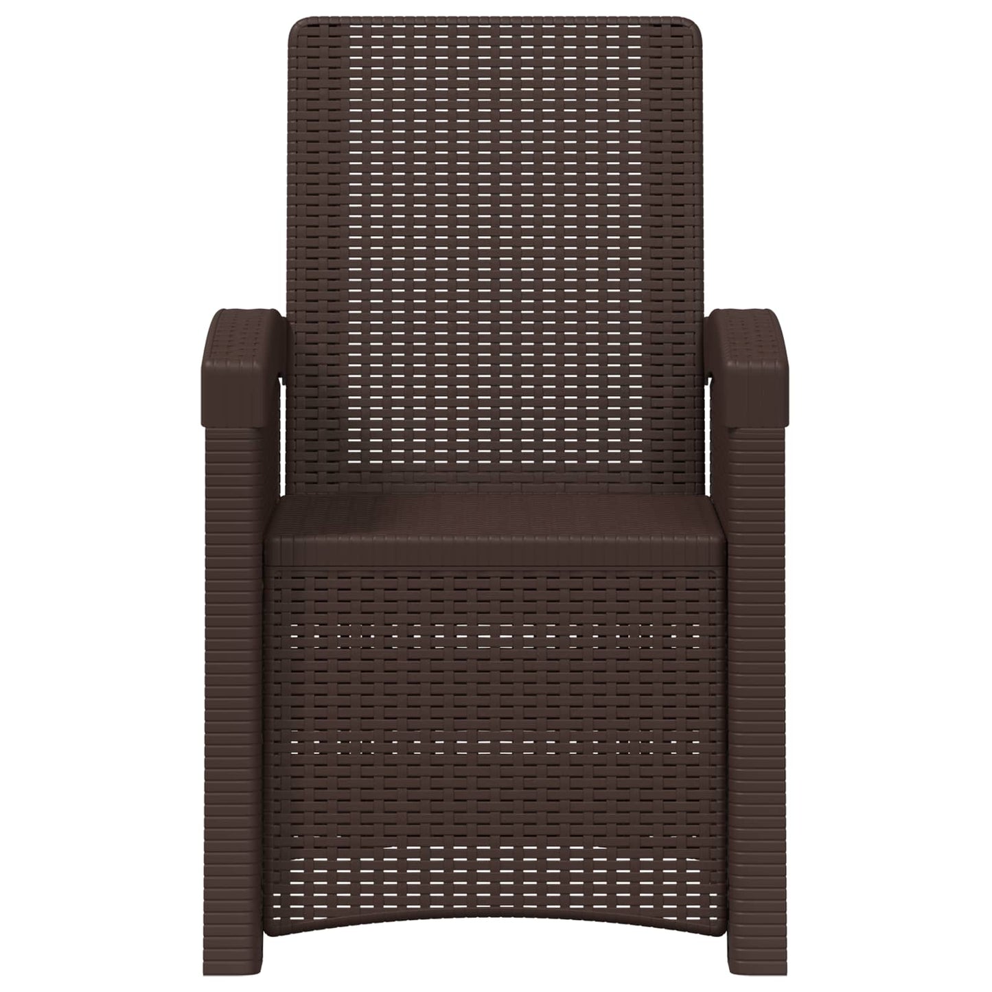 Reclining Garden Chair Rattan Look 2 pcs Brown PP