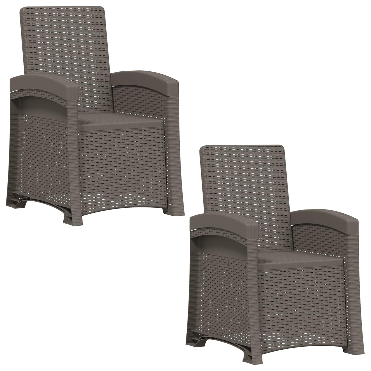 Reclining Garden Chair Rattan Look 2 pcs Light Grey PP