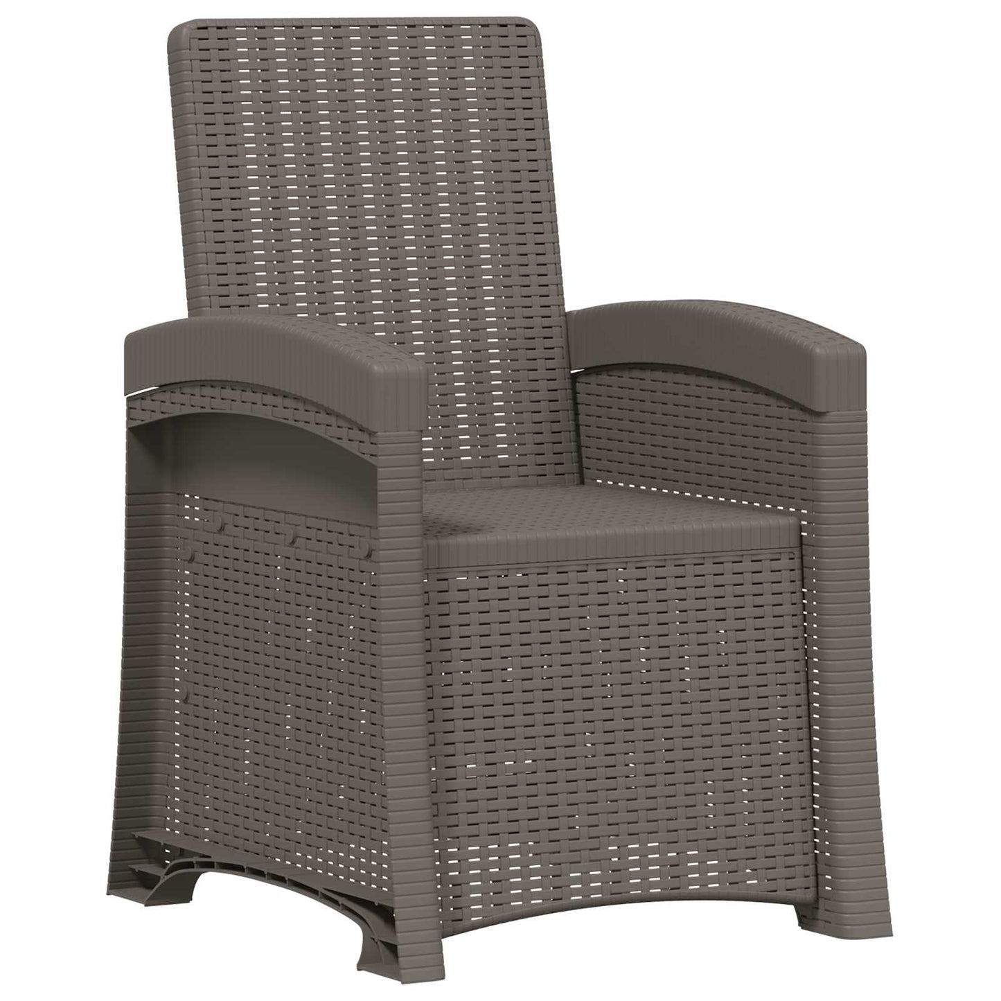 Reclining Garden Chair Rattan Look 2 pcs Light Grey PP