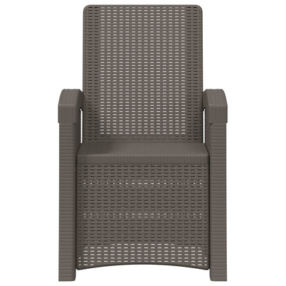 Reclining Garden Chair Rattan Look 2 pcs Light Grey PP