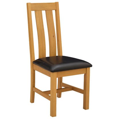 Dining Set 7 pcs Black Solid Oak Wood