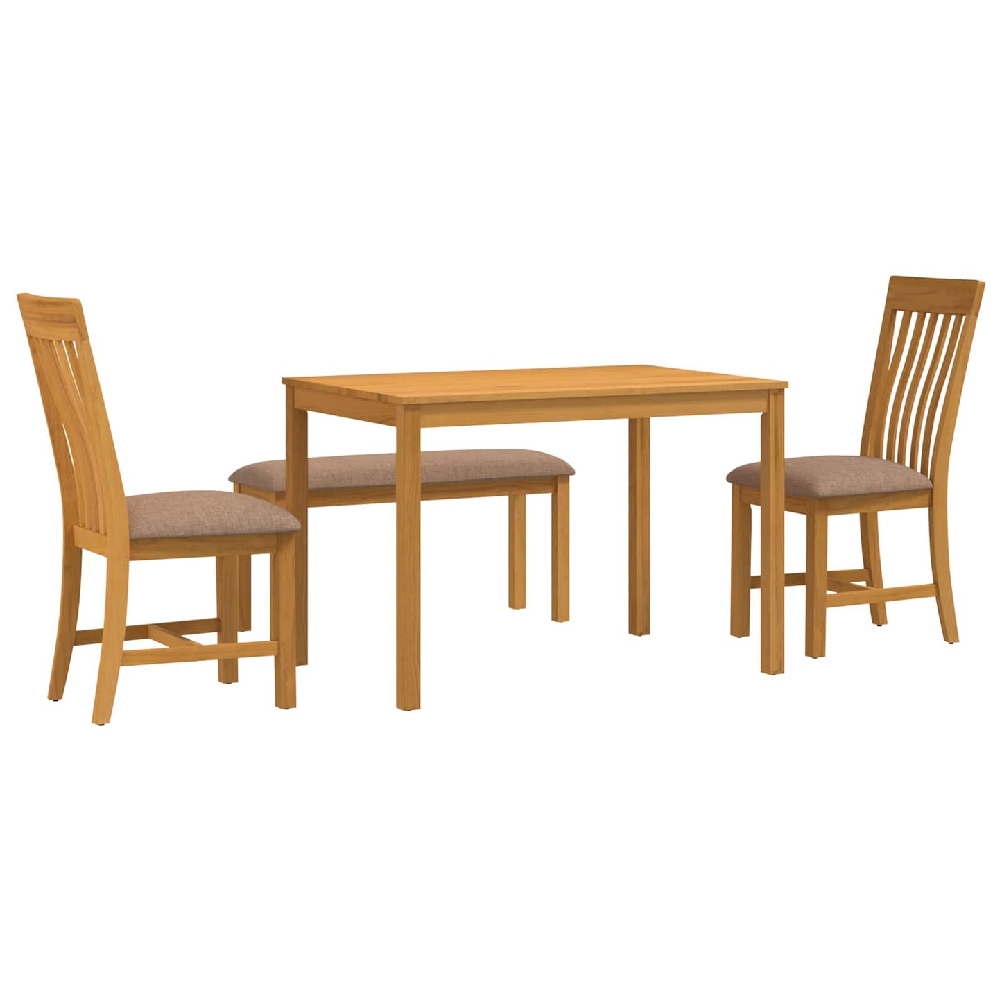 Dining Set 4 pcs Grey Solid Oak Wood