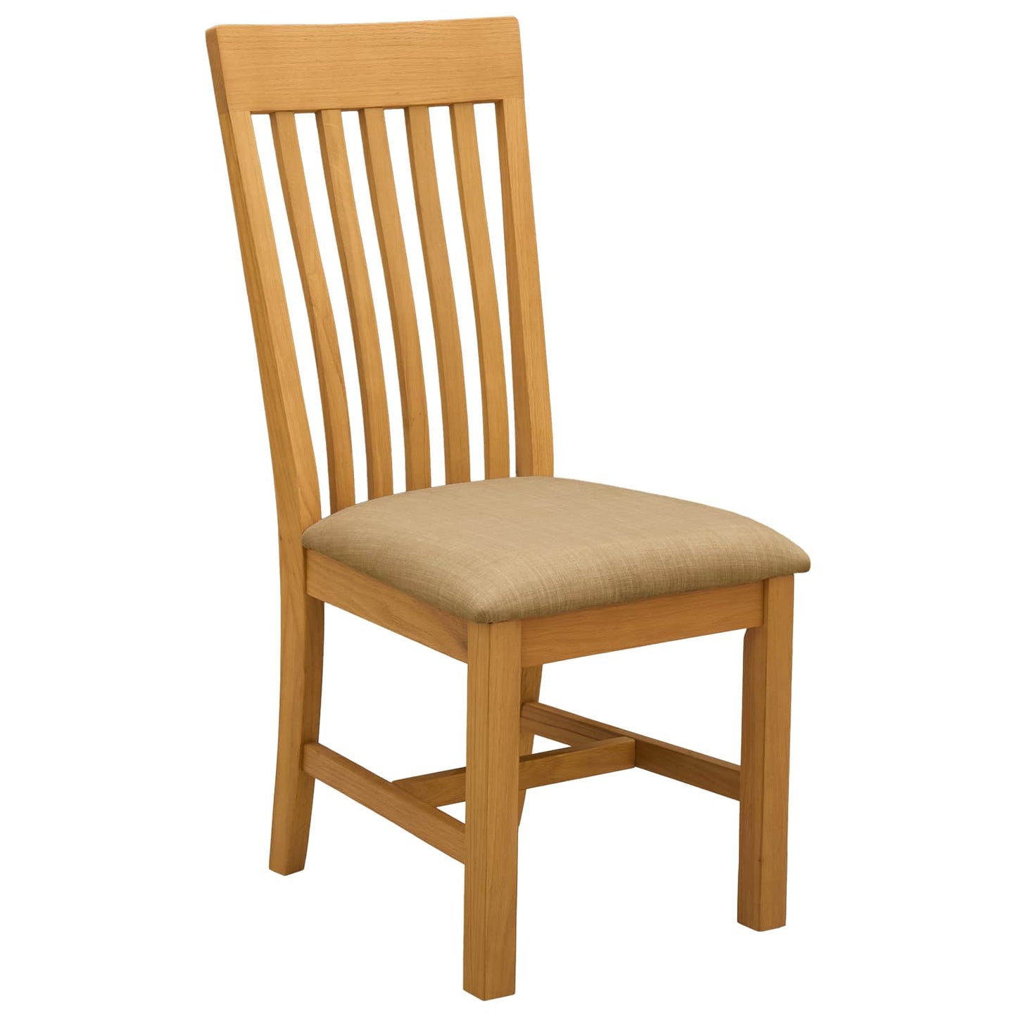 Dining Set 4 pcs Beige Solid Oak Wood