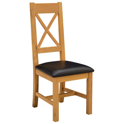 Dining Set 4 pcs Black Solid Oak Wood