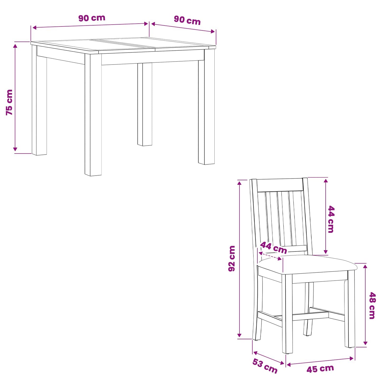 Dining Set 3 pcs Beige Solid Oak Wood