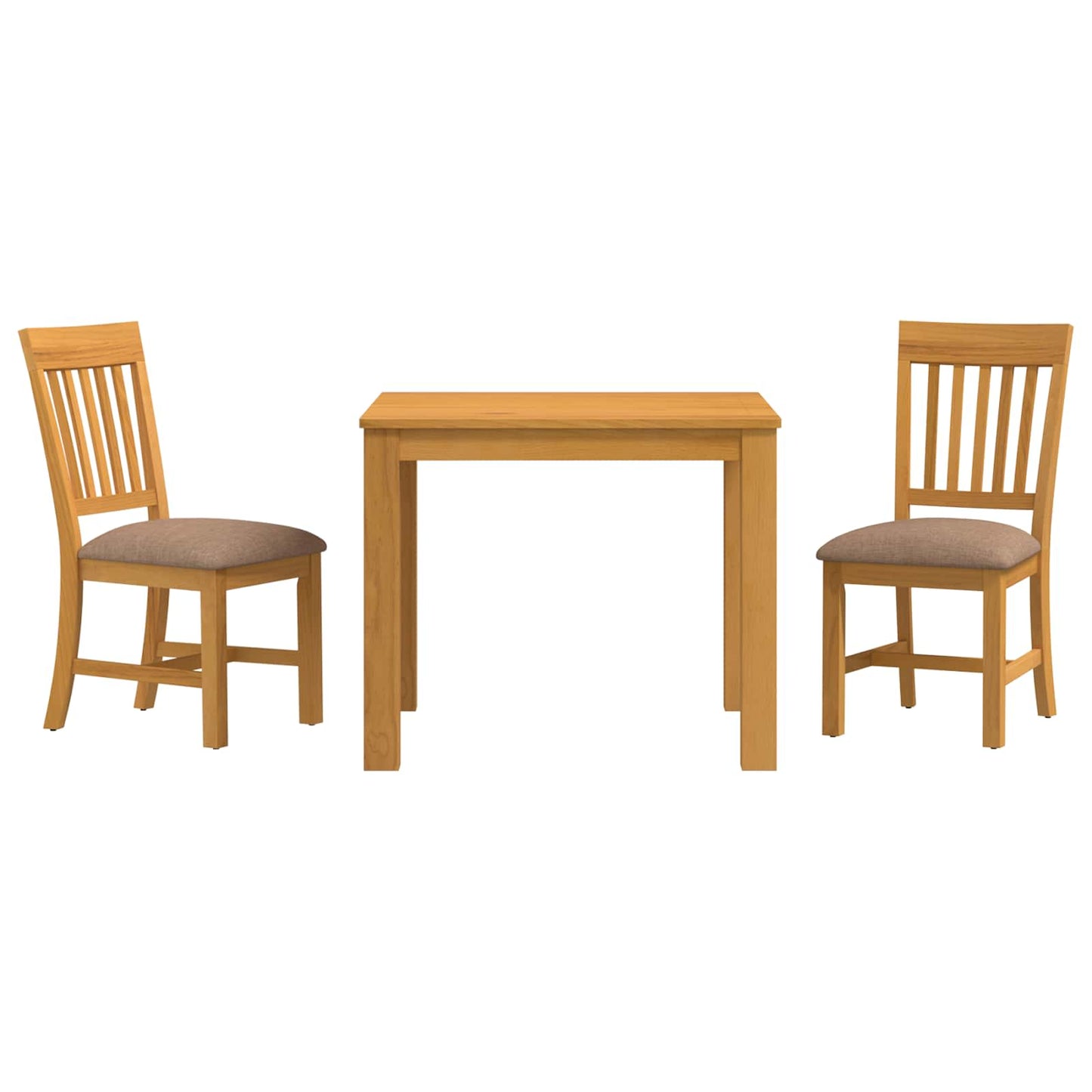Dining Set 3 pcs Grey Solid Oak Wood