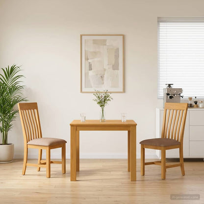 Dining Set 3 pcs Grey Solid Oak Wood