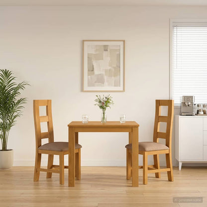 Dining Set 3 pcs Grey Solid Oak Wood
