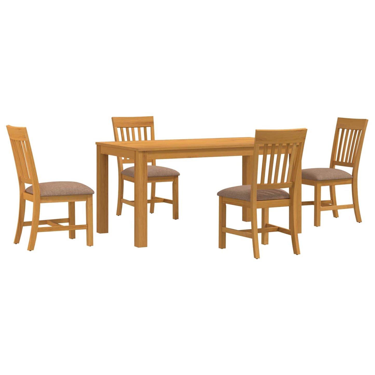 Dining Set 5 pcs Grey Solid Oak Wood
