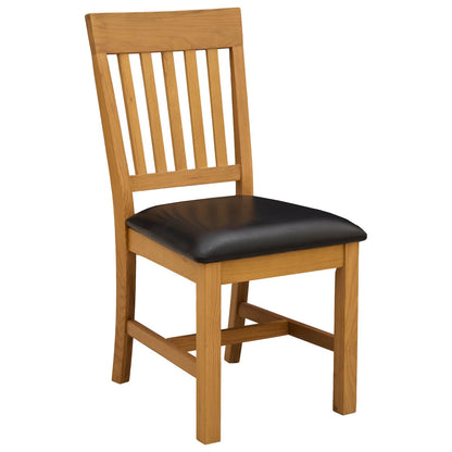 Dining Set 5 pcs Black Solid Oak Wood