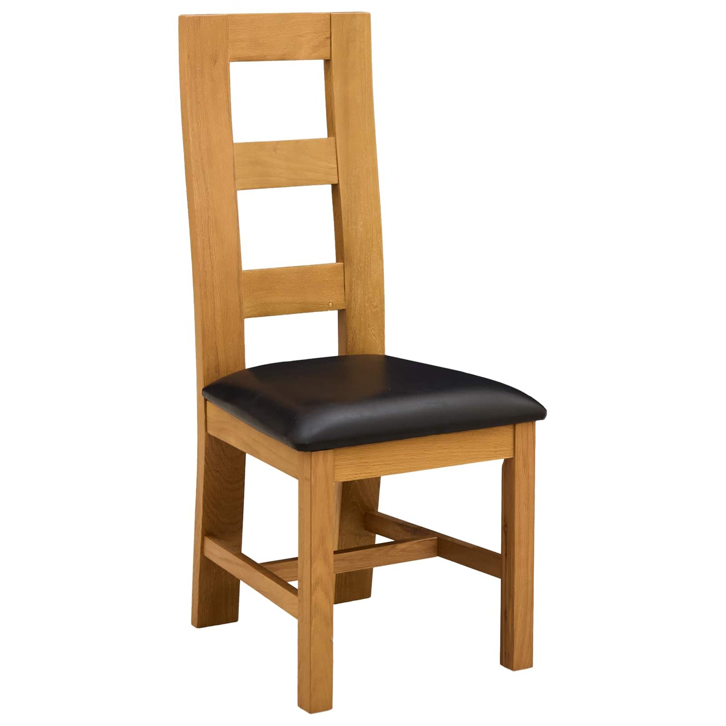 Dining Set 5 pcs Black Solid Oak Wood
