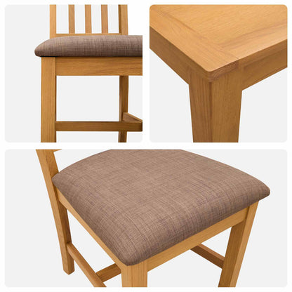 Dining Set 7 pcs Grey Solid Oak Wood