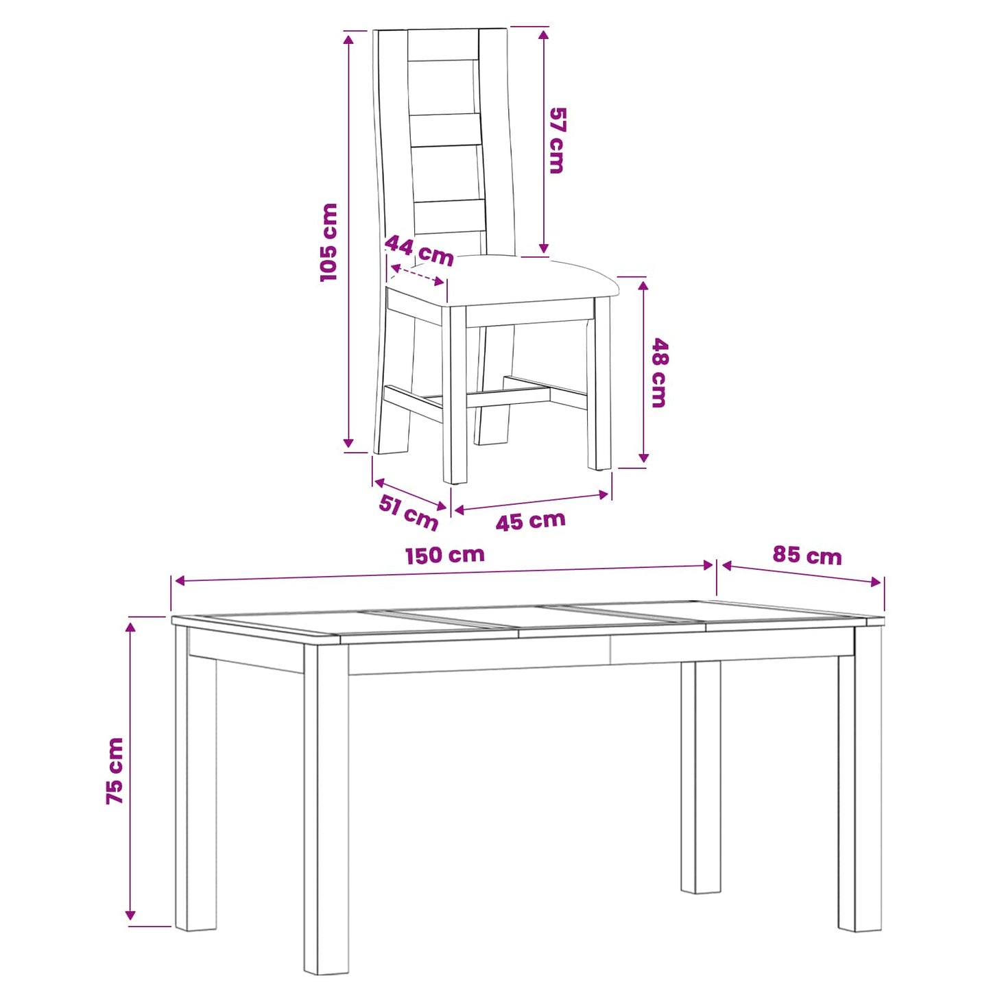 Dining Set 7 pcs Beige Solid Oak Wood