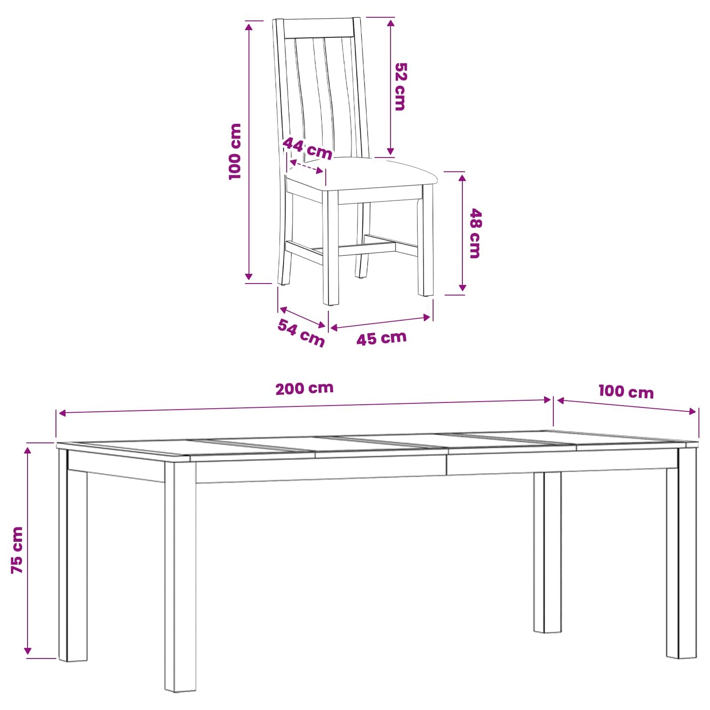 Dining Set 9 pcs Black Solid Oak Wood