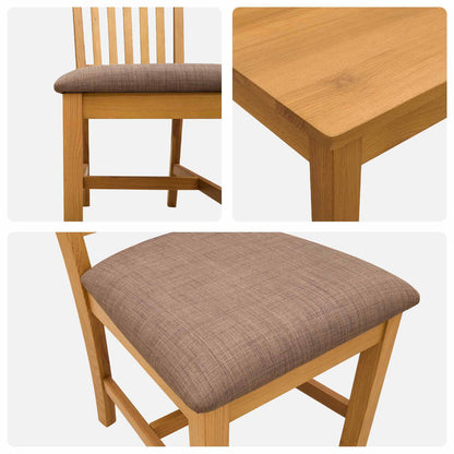 Dining Set 9 pcs Grey Solid Oak Wood