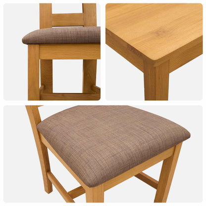 Dining Set 9 pcs Grey Solid Oak Wood