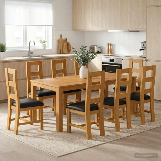 Dining Set LELYSTAD 9 pcs Black 200 x 100 x 75 cm