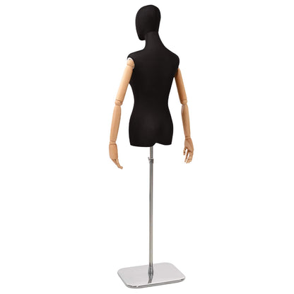 Adjustable 165-213 cm Mannequin with Base Female PP Black