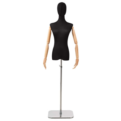 Adjustable 165-213 cm Mannequin with Base Female PP Black