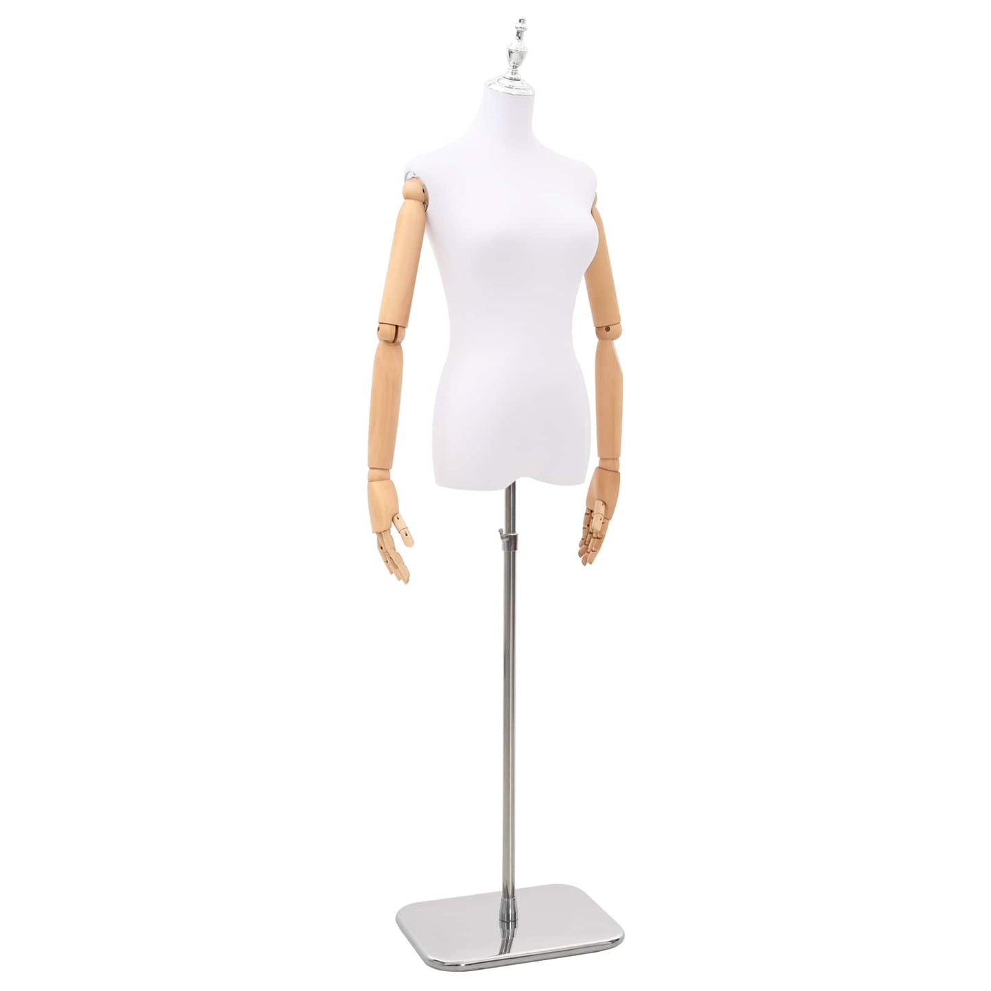 Adjustable 165-213 cm Mannequin with Base Female PP White