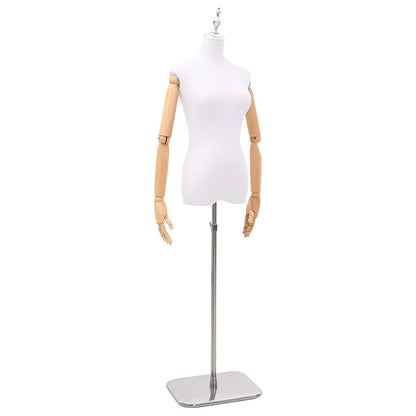 Adjustable 165-213 cm Mannequin with Base Female PP White