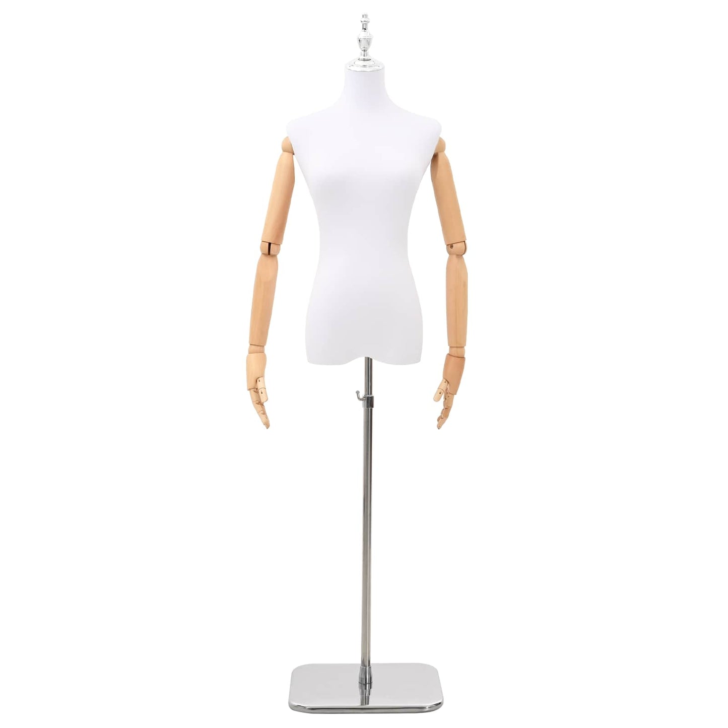 Adjustable 165-213 cm Mannequin with Base Female PP White