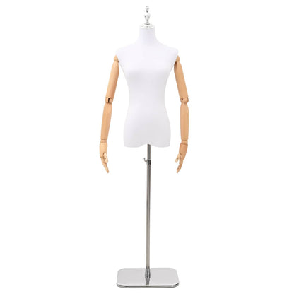 Adjustable 165-213 cm Mannequin with Base Female PP White